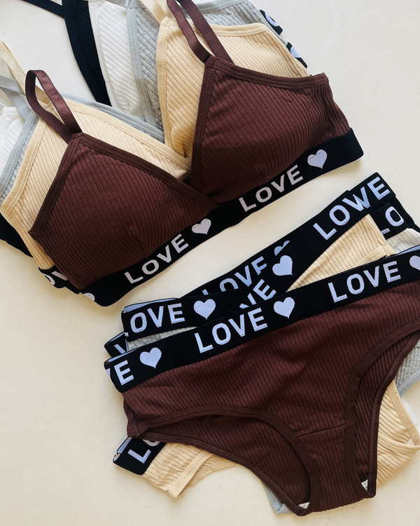 ست سوتین و شورت کبریتی دخترانه کاپ مثلثی