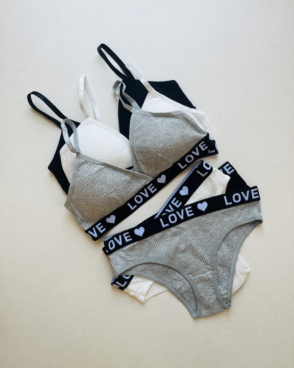 ست سوتین و شورت کبریتی دخترانه کاپ مثلثی