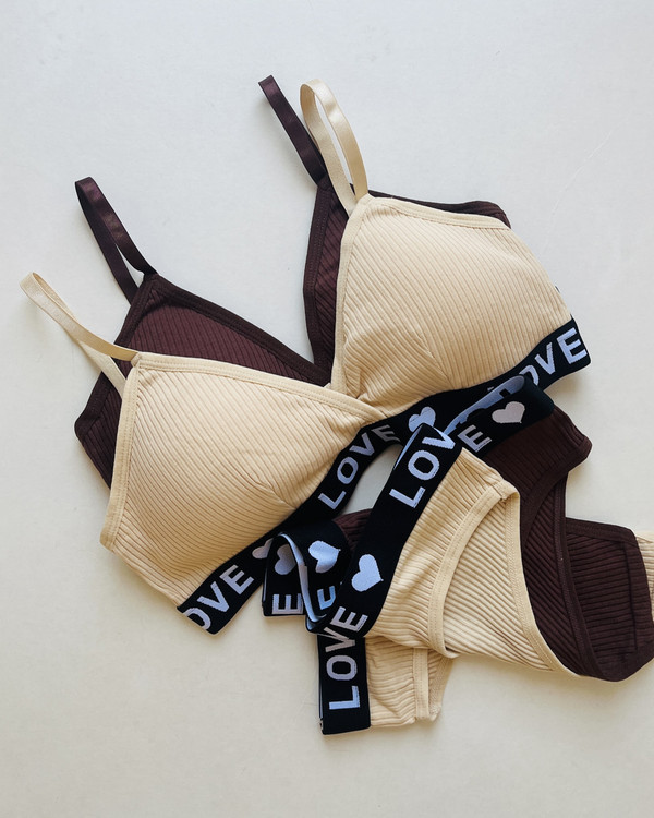 ست سوتین و شورت کبریتی دخترانه کاپ مثلثی