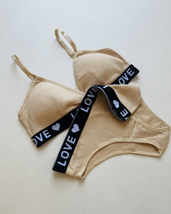 ست سوتین و شورت کبریتی دخترانه کاپ مثلثی