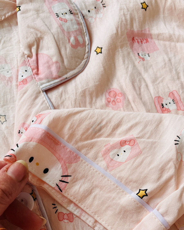 ست بلوز شلوار راحتی نخ موسلین طرح دار