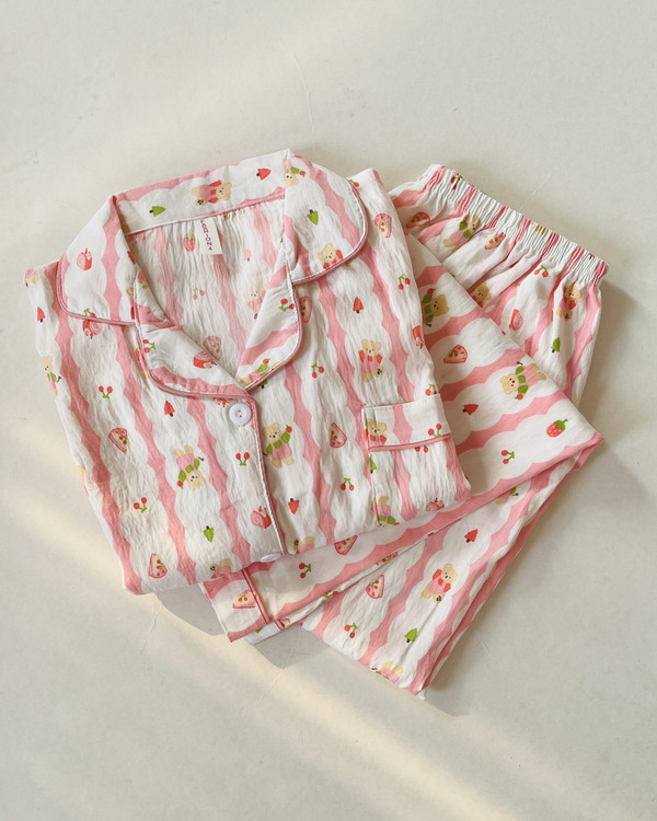 ست بلوز و شلوار جلو دکمه وارداتی