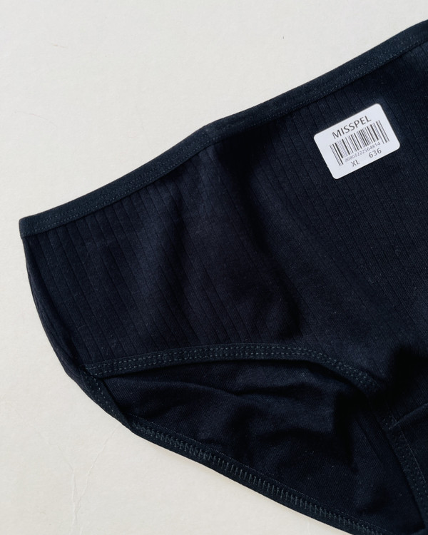 شورت میسپل Misspel نخی کبریتی تک رنگ مشکی زنانه XL- کد P89